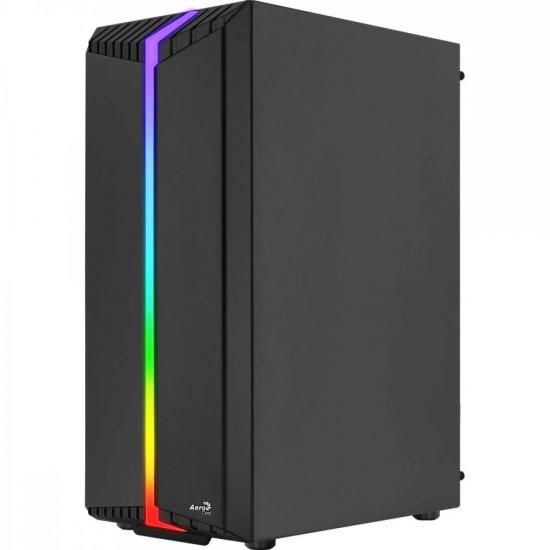 Gabinete Gamer Aerocool Bionic Preto RGB Lateral Vidro