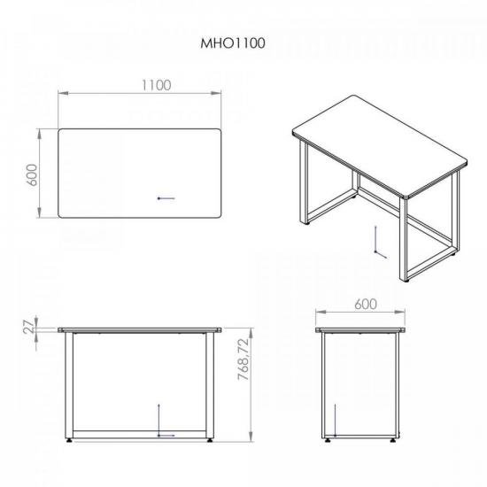 Mesa Office MHO 1100 Carvalho Berlin- borda 27mm