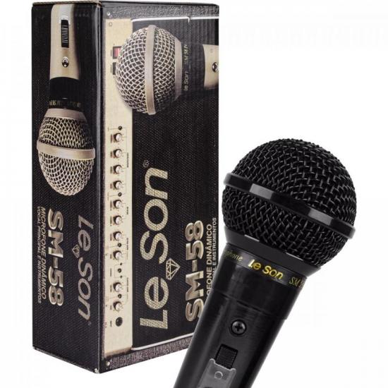 Microfone Leson SM-58 P4 Preto Brilhante