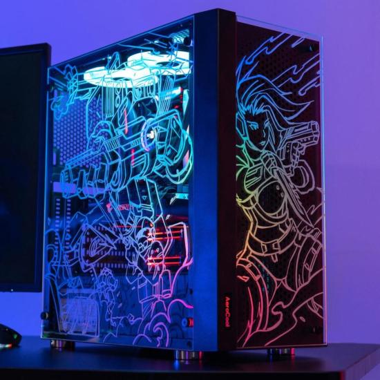 Gabinete Gamer Aerocool Skribble Preto RGB Lateral Vidro