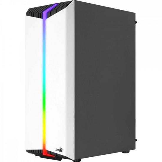 Gabinete Gamer Aerocool Bionic Branco RGB Lateral Vidro