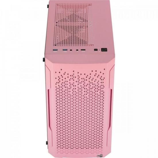 Gabinete Gamer Aerocool Trinity Mini Rosa Lateral Vidro