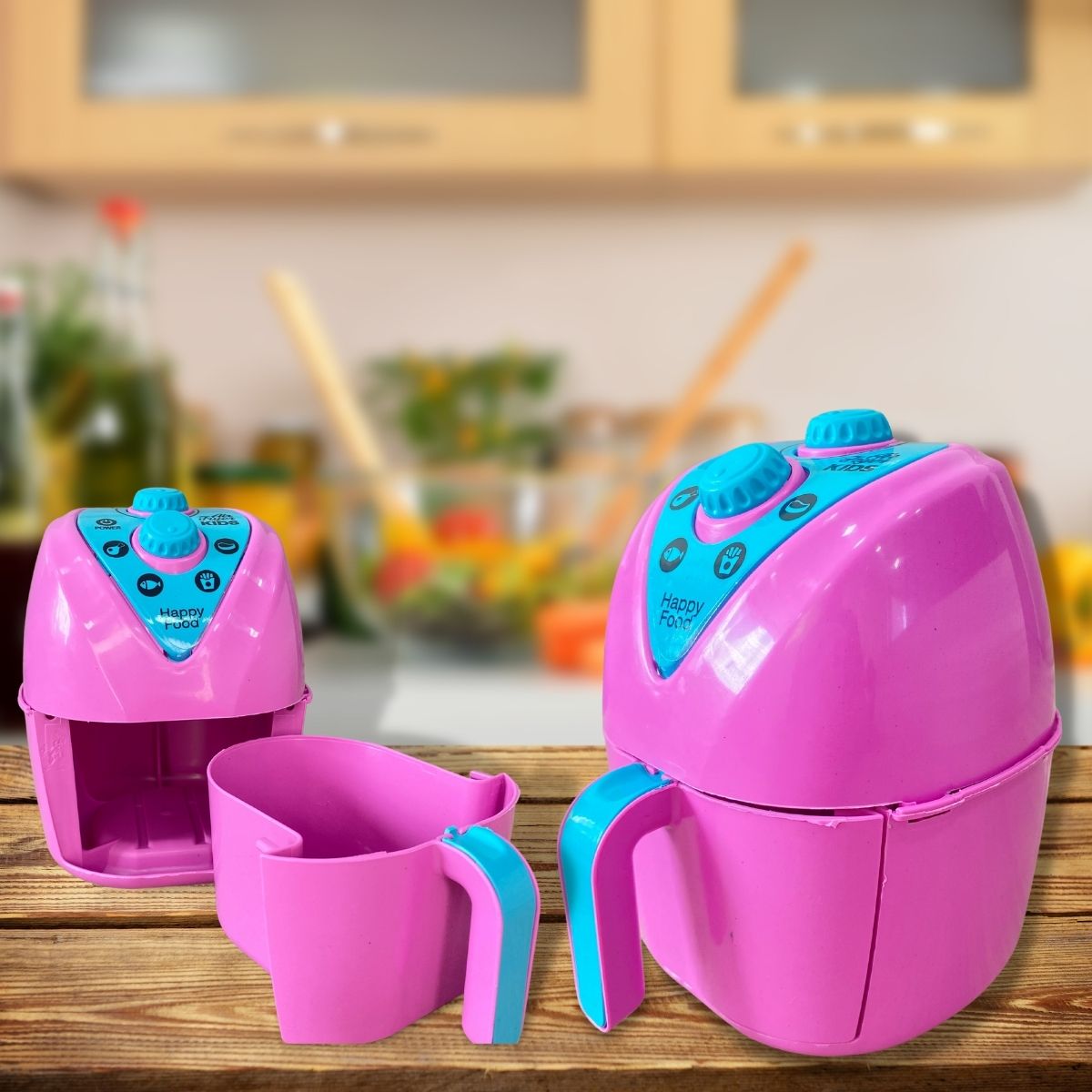 Air Fryer De Brinquedo Cozinha Infantil Abre E Fecha Menina