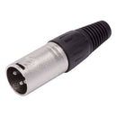 Plug Xlr Macho Metal E Plástico - Niquel Pacote C/5 Un
