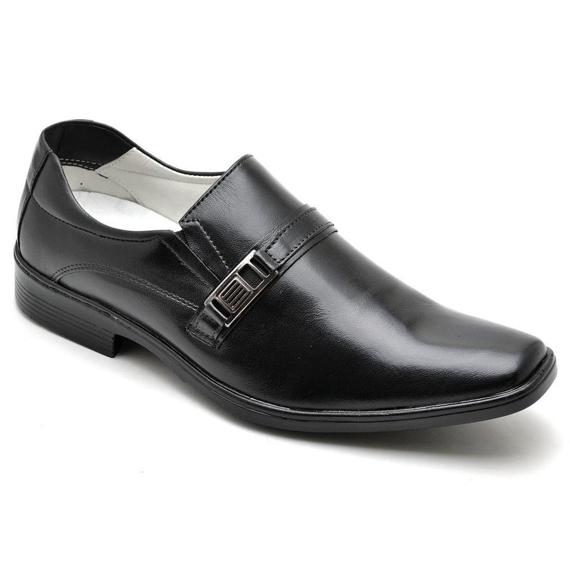 Sapato Casual Conforto Couro Preto 012