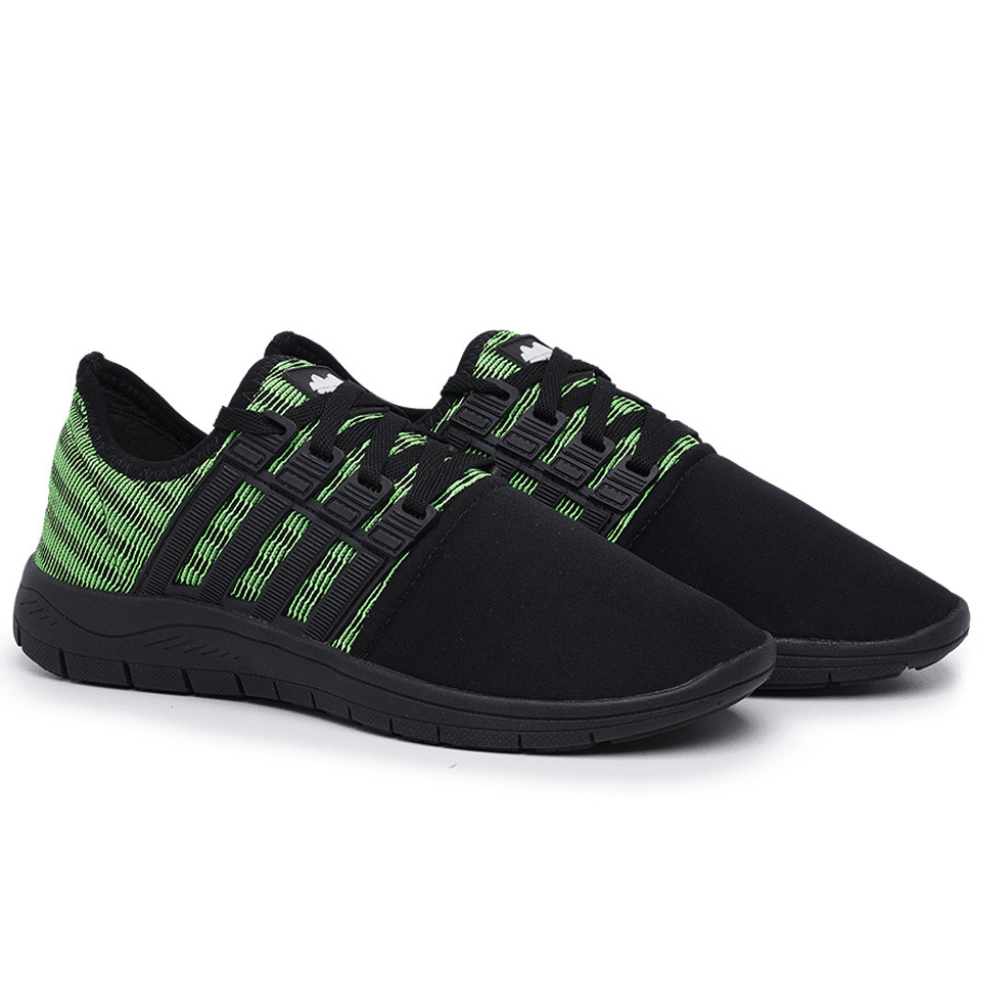 Tênis Caminhada Confortável Colors Preto E Verde 15008