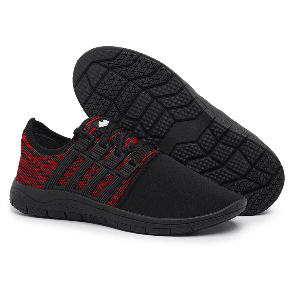 Tênis Caminhada Confortável Colors Preto E Vermelho 15008