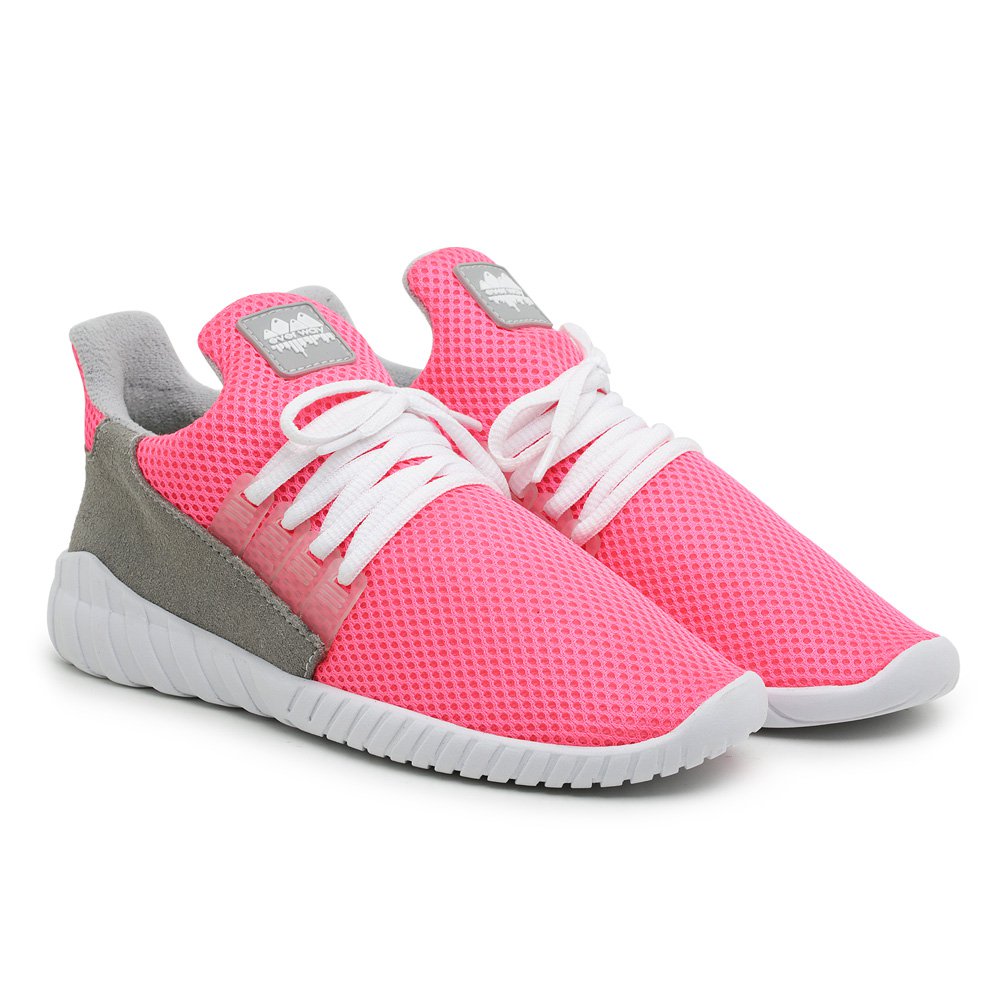 Tênis Caminhada Confortável Feminino Pink 15002