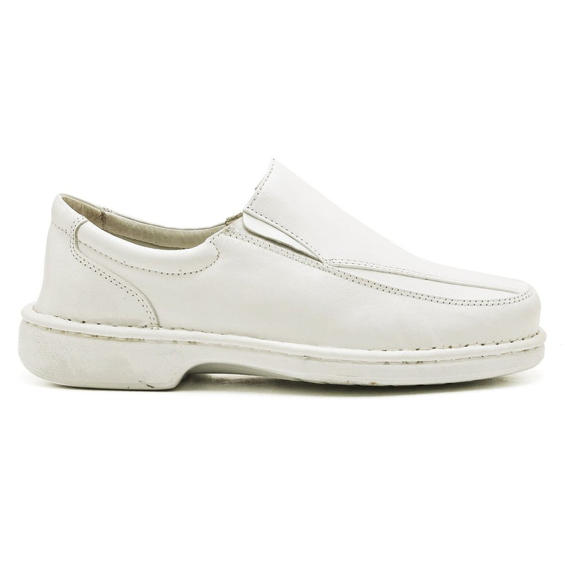 Sapato Casual Conforto Couro De Carneiro Branco 2001