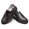 Sapato Casual Conforto Couro De Carneiro Marrom 2001