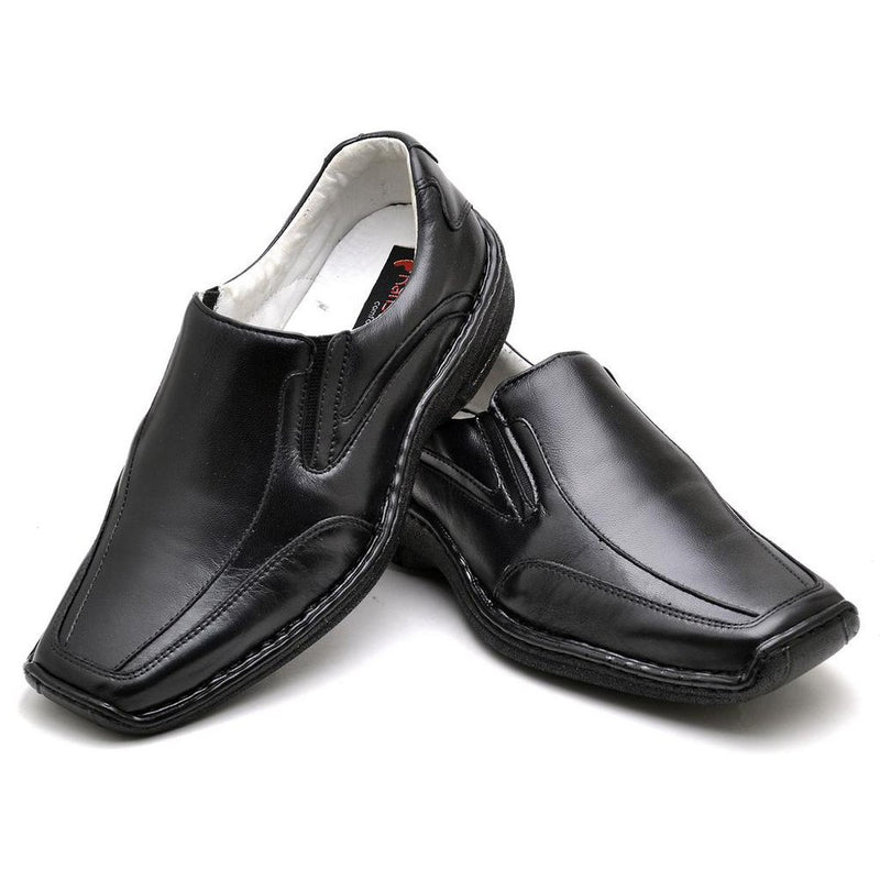 Sapato Casual Conforto Couro De Carneiro Preto 2015