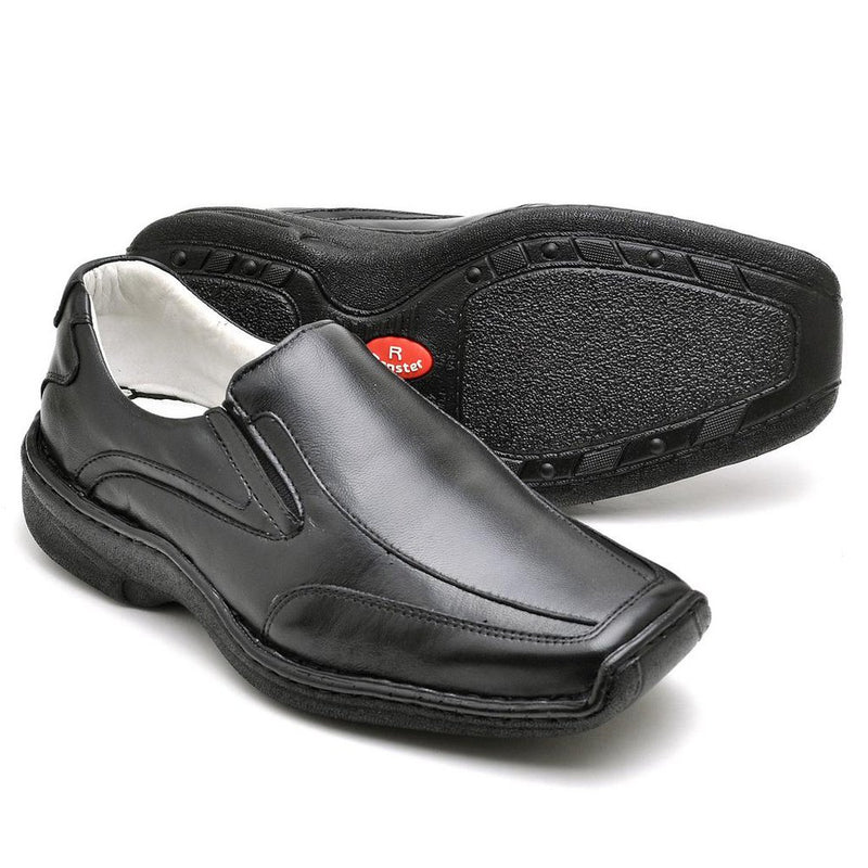 Sapato Casual Conforto Couro De Carneiro Preto 2015