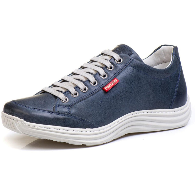 Sapatênis Casual Conforto Couro Azul 3001