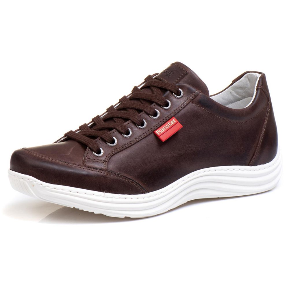 Sapatênis Casual Conforto Couro Marrom 3001