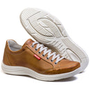 Sapatênis Casual Conforto Couro Marrom Claro 3001