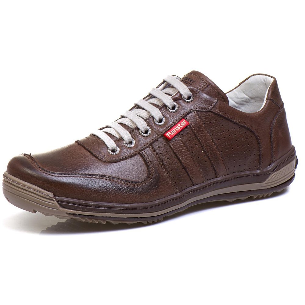 Sapatênis Casual Conforto Couro Marrom 3002