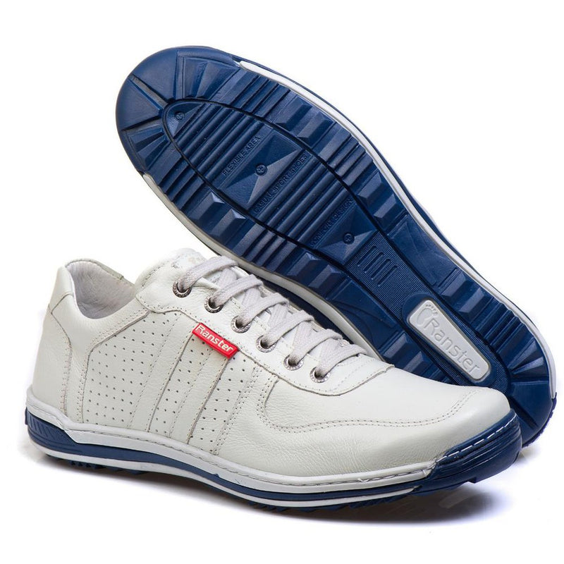 Sapatênis Casual Conforto Couro Gelo 3002