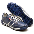 Sapatênis Casual Conforto Couro Azul 3004