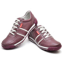 Sapatênis Casual Conforto Couro Vermelho 3004