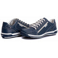 Sapatênis Casual Conforto Couro Azul 3006