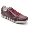 Sapatênis Casual Conforto Couro Vermelho 3009