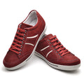 Sapatênis Casual Conforto Couro Vermelho 3013