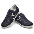 Sapatênis Casual Conforto Couro Azul 3013