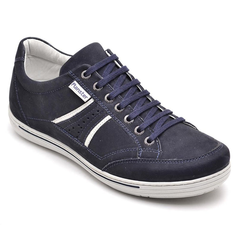 Sapatênis Casual Conforto Couro Azul 3013