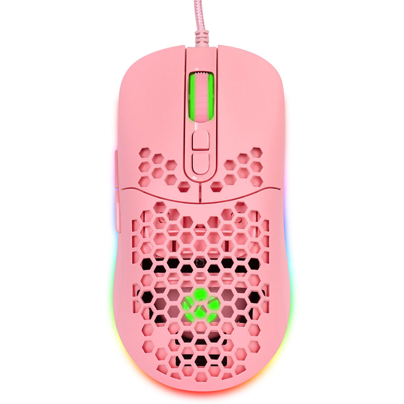 Mouse Gamer Vx Gaming Void Com  Led Rgb- 7600 Dpi Rosa Com Cabo Usb 1.8 Metro - Mgv120r