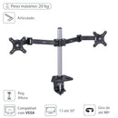 Suporte Para 2 Monitores 13 - 30"  Vesa 100x100 - S2m310d