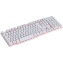 Teclado Gamer Vx Gaming Hydra Branco Abnt2 Multimídia Com Led Vermelho Sensacao Mecanica Usb 1.8m - Gth110bv
