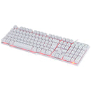 Teclado Gamer Vx Gaming Hydra Branco Abnt2 Multimídia Com Led Vermelho Sensacao Mecanica Usb 1.8m - Gth110bv
