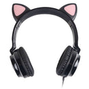 Fone Headset Kitty Ear - Orelha De Gato Preto Com Microfone Cabo 1.2m Plug P2 Estereo P3 - Ke100p