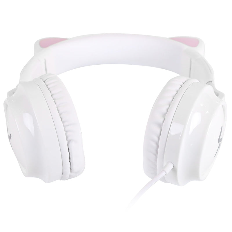 Fone De Ouvido Headset Kitty Ear - Orelha De Gato Branco Com Microfone Cabo 1.2m Plug P2 Estereo P3 - Ke110b