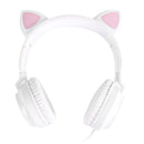 Fone De Ouvido Headset Kitty Ear - Orelha De Gato Branco Com Microfone Cabo 1.2m Plug P2 Estereo P3 - Ke110b