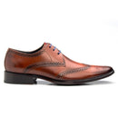 Sapato Social Masculino Brogue Couro Cromo Caramelo
