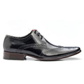 Sapato Masculino Brogue Couro Cromo Preto