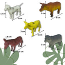 Kit Animais Da Fazenda Fazendinha De Brinquedo Borracha Vaca
