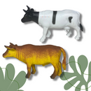 Kit Animais Da Fazenda Fazendinha De Brinquedo Borracha Vaca