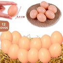 Kit 12 Ovos Falsos Brincadeira Plástico Para Indez Galinha