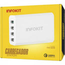 Carregador Turbo USB 40W QC2.0 Branco EXBOM