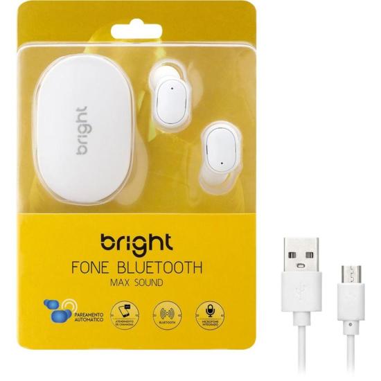 Fone De Ouvido Bright Max Sound Bluetooth Branco