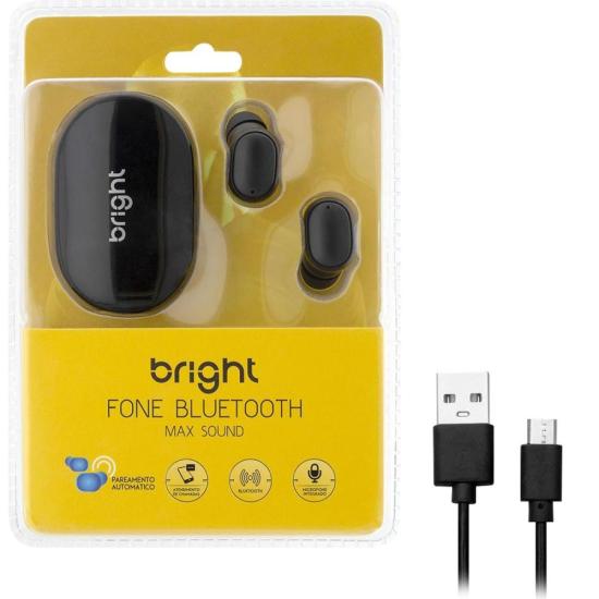 Fone De Ouvido Bright Max Sound Bluetooth Preto