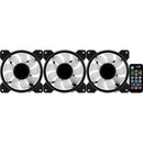 Kit 3 Coolers Aerocool Mirage 12 Pro ARGB + Hub + Controle