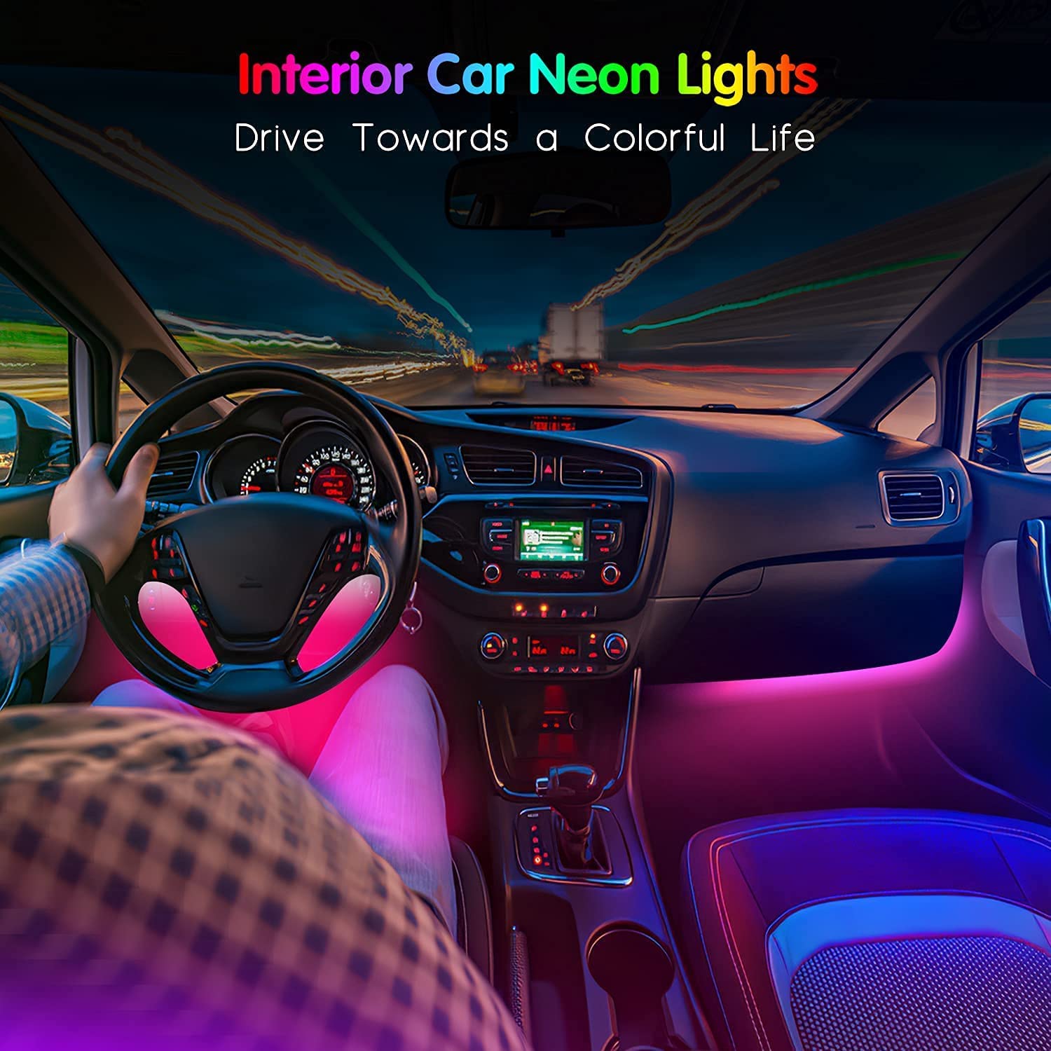 Luzes de néon LED para interior do carro