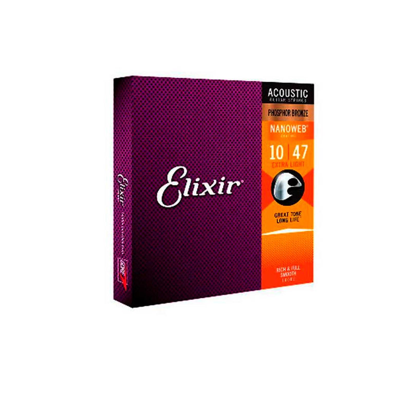 Corda .010 Extra Light Phosphor Bronze Violão Aço Elixir