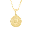 Corrente Elo Alongado Fecho Gaveta 2mm - 5g - 70 Cm + Pingente Bitcoin Especial Pequeno - 2,0 X 2,0 Cm