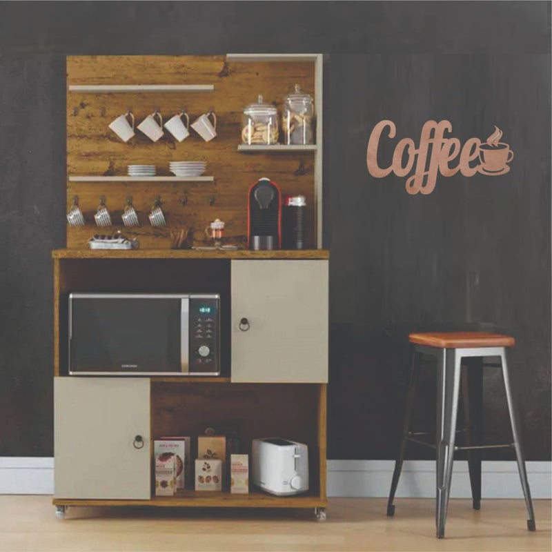 Plaquinha Decorativa Coffe Em Mdf Natural