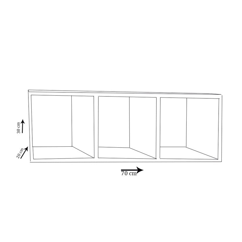 Nicho Triplo Trovarelli 70x25x20 Madeirado