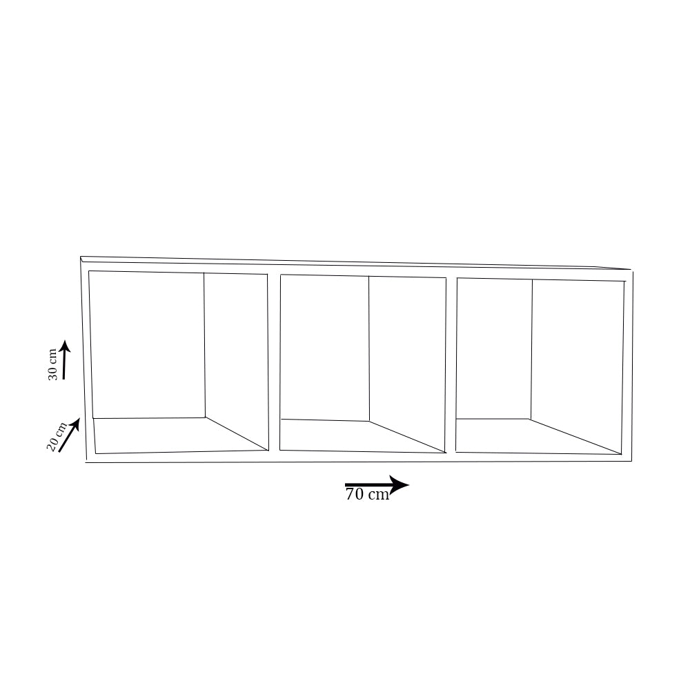 Nicho Triplo Trovarelli 70x25x20 Branco